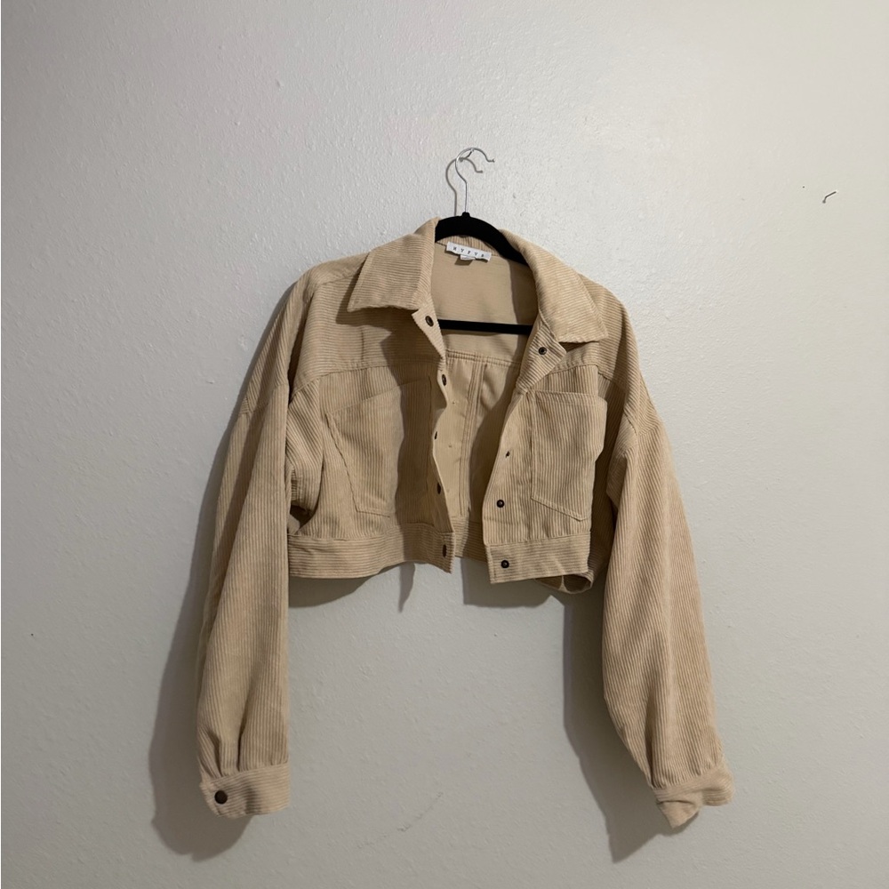 Tan Corduroy Cropped Jacket